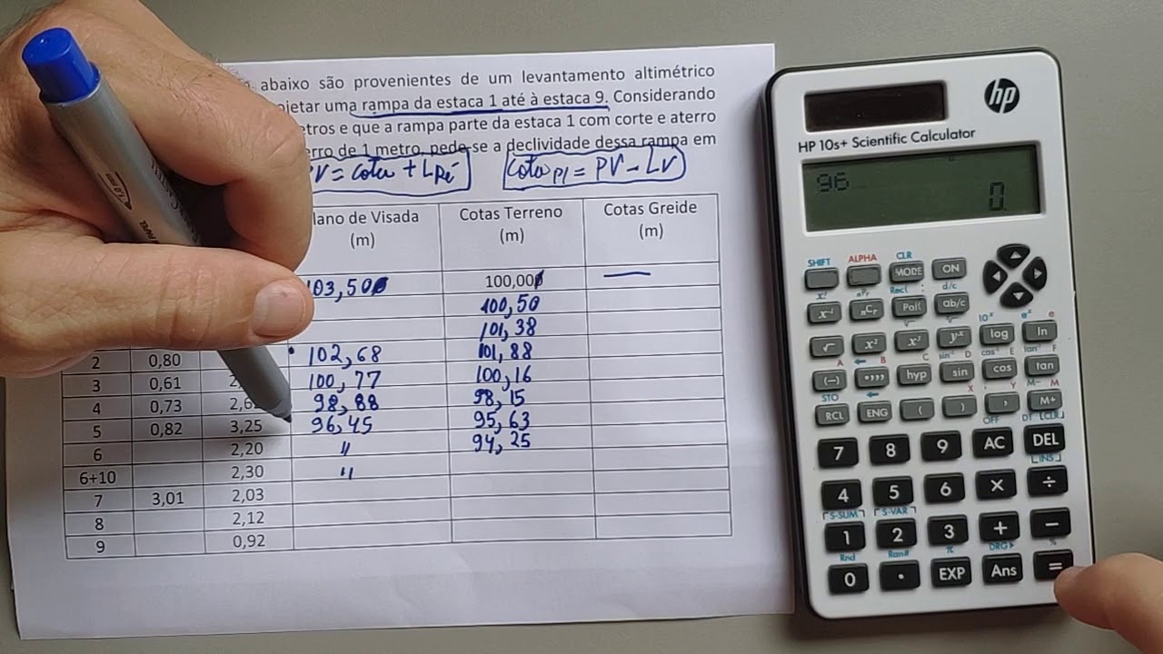 TOPOGRAFIA - NIVELAMENTO GEOMÉTRICO - DECLIVIDADE DE RAMPA
