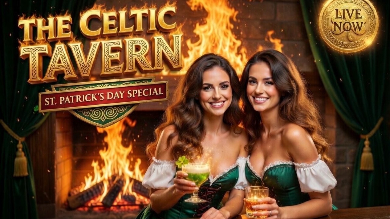 Cozy Irish Tavern Fireplace ☘️ Calm Celtic Instrumental Music | Relaxing Pub Ambience