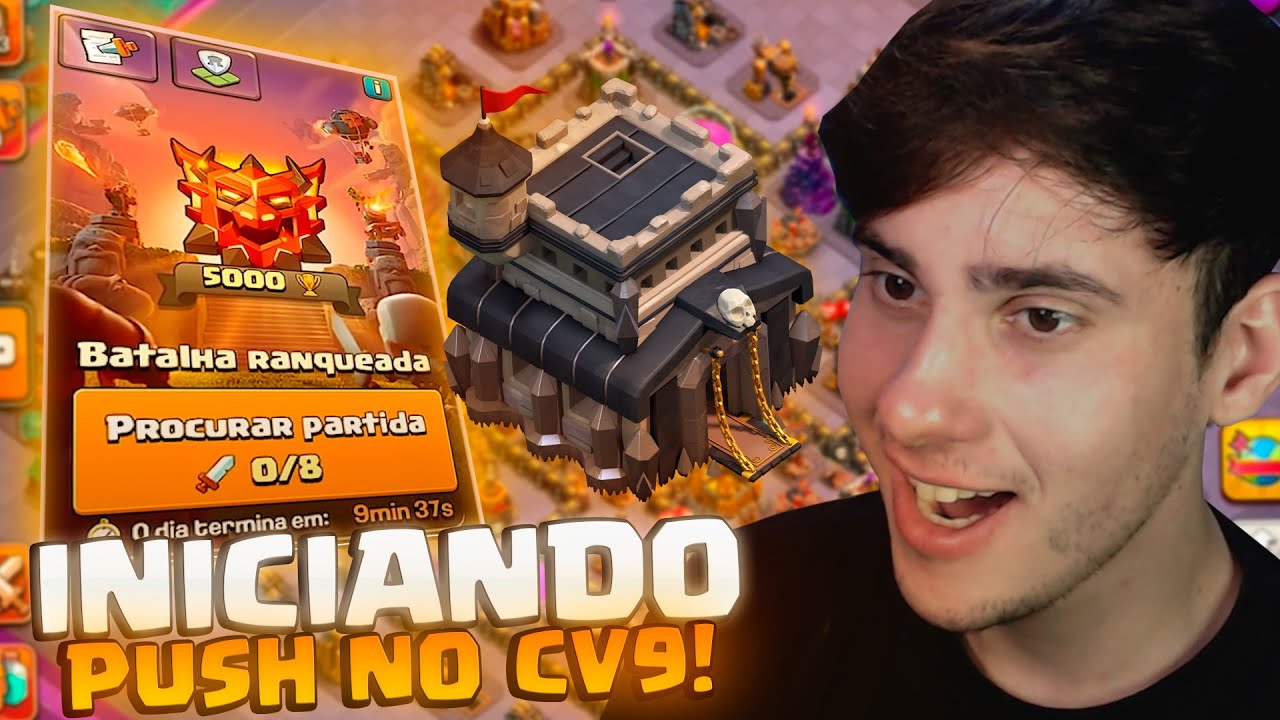 INICIANDO O NOVO PUSH RANQUEADO NO CV9!! CLASH OF CLANS