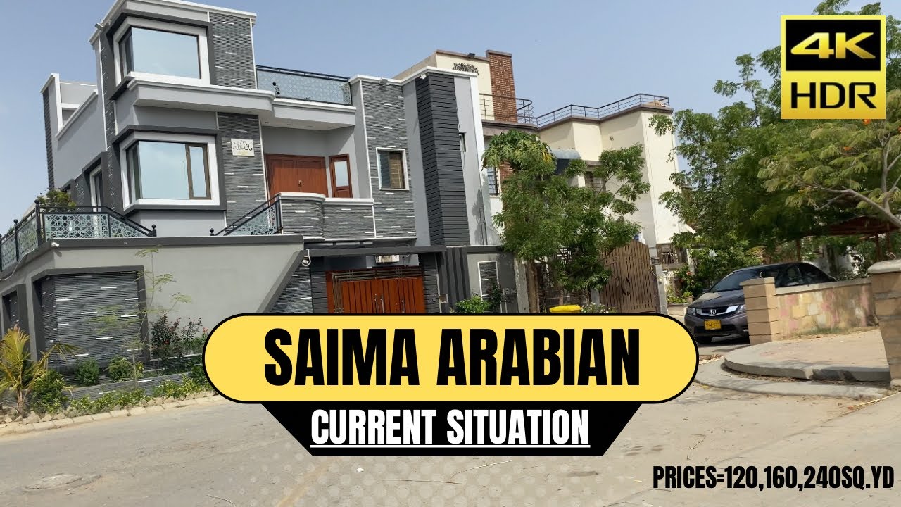 Saima Arabian Villas Karachi | 120,160,240 Squre yards houses | Easy Installment plan 2023 | 4k Hd