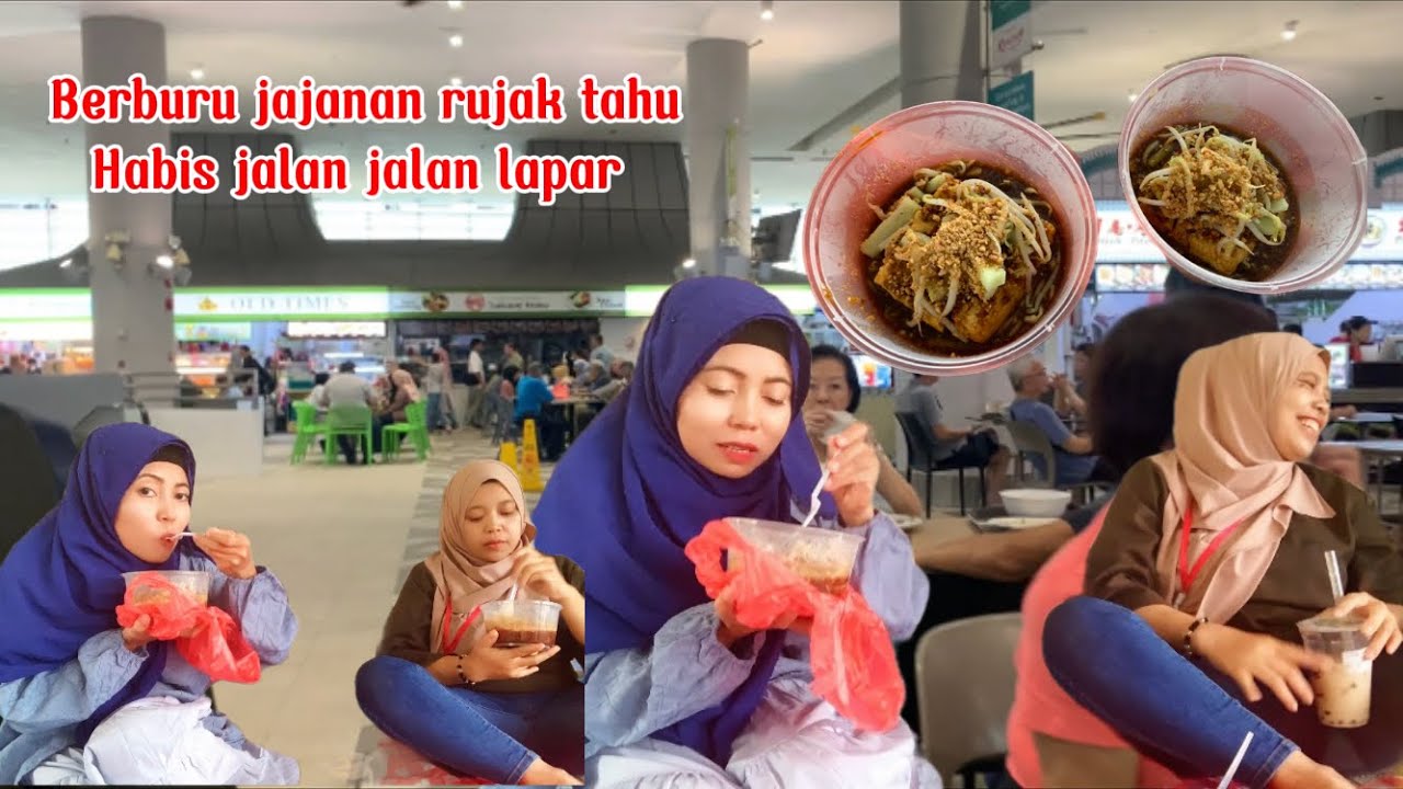 Walaupun berdua tetap seru,jajanan rujak tahu /tahu goreng😋 yummy,pedes ,manis.