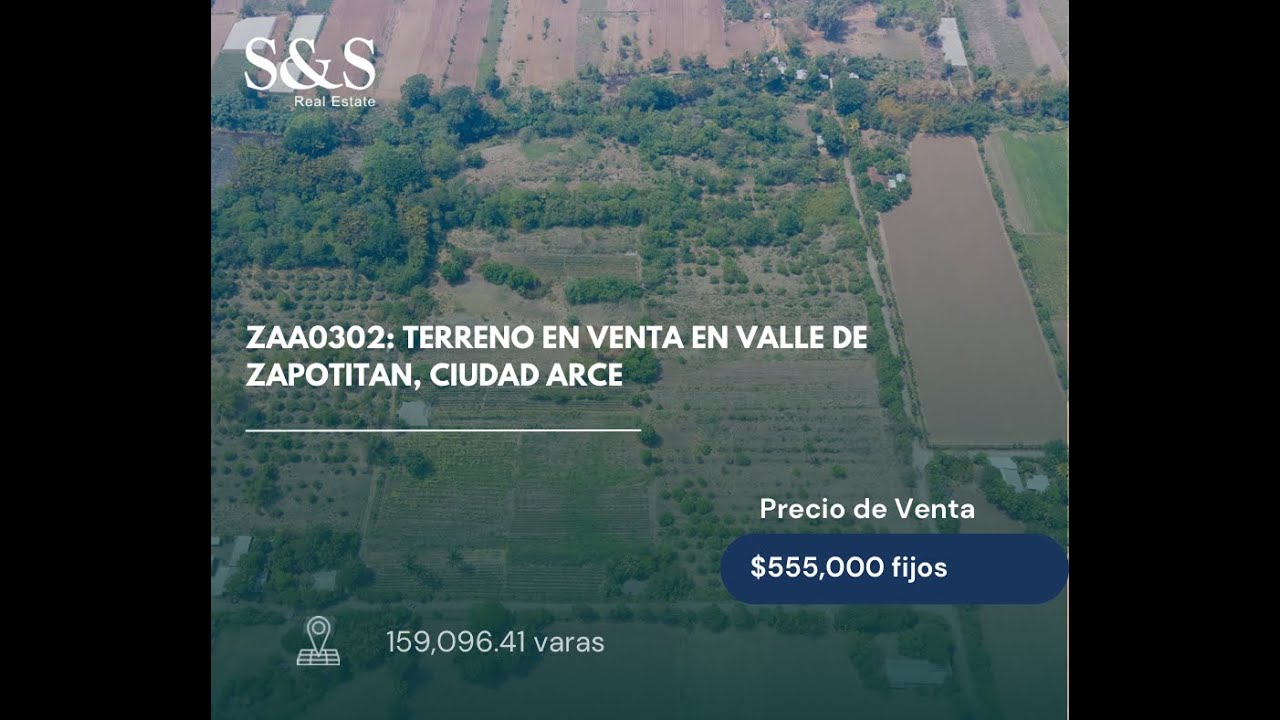 ZAA0302: Terreno en Venta en Valle de Zapotitan, Ciudad Arce