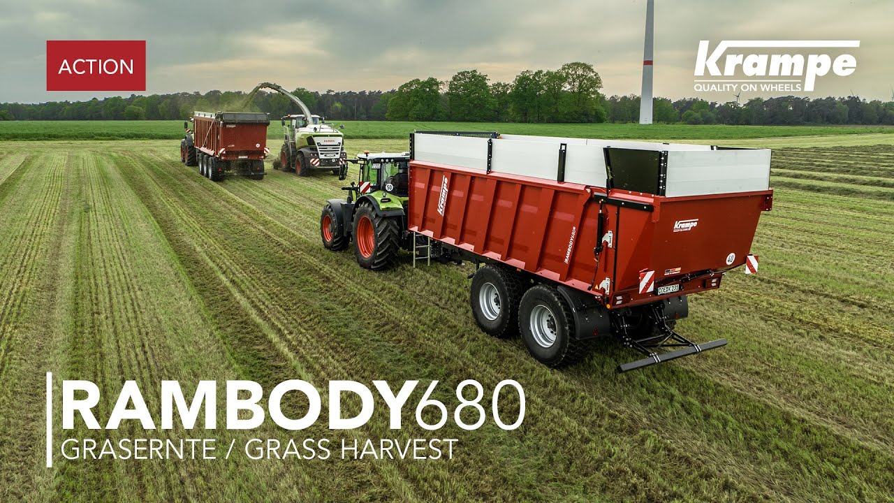 Der RamBody AS 680 mit Claas Arion 660 bei der Grasernte