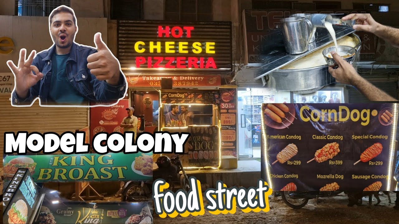 Exploring model colony food street | corn dog ki new addition bhi hogyi😍