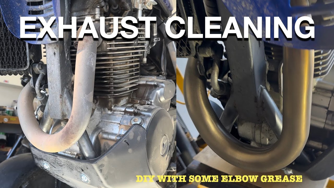 ZEN WORKSHOP - DIY EXHAUST PIPE CLEANING -  BRASSO + ELBOW GREASE #motorcycle,#diy,#exhaust,#asmr