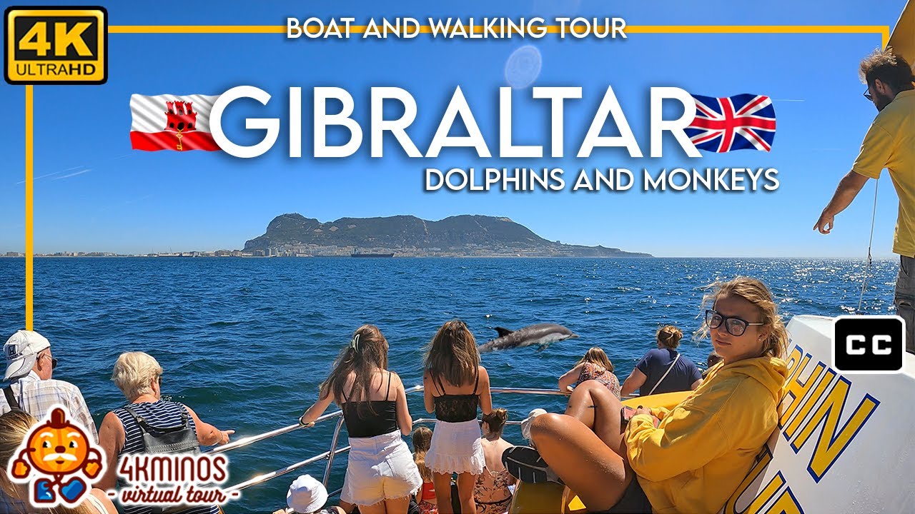 GIBRALTAR Dolphins & Monkeys - 4K (Ultra HD) Walking Virtual Tour UK (2022)