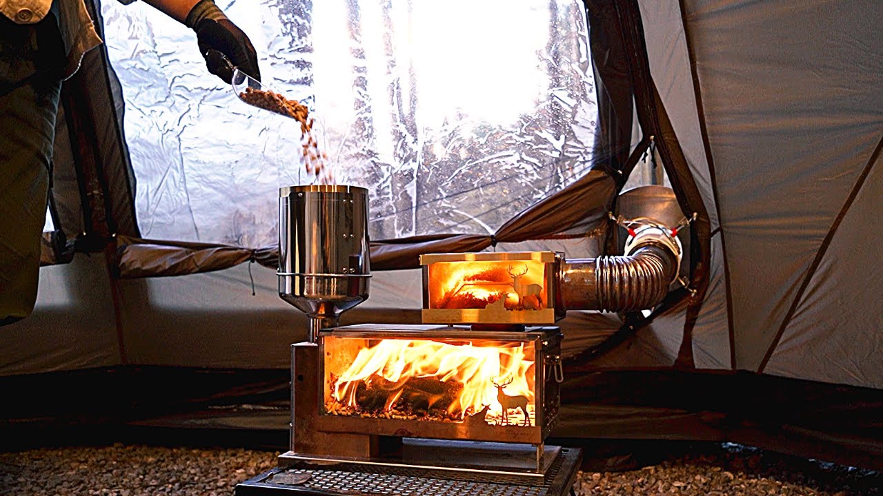 동계캠핑의 꽃 텐트 안에서 불장난 | 야크돔과 빅토리캠프 베베의 첫 만남 | SPACESHIP TENT w/WOODSTOVE | WINTER CAMPING