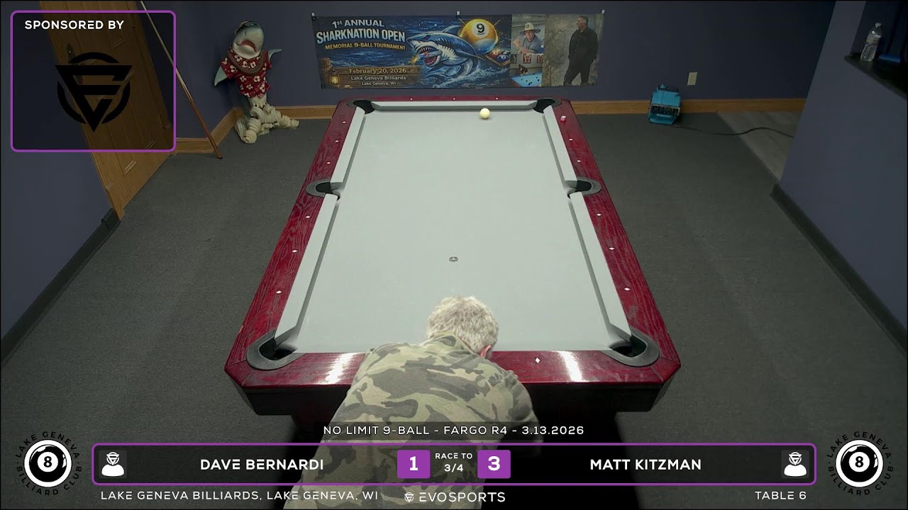 DAVE BERNARDI vs MATT KITZMAN - LAKE GENEVA BILLIARDS - TABLE 6 | EvoSports