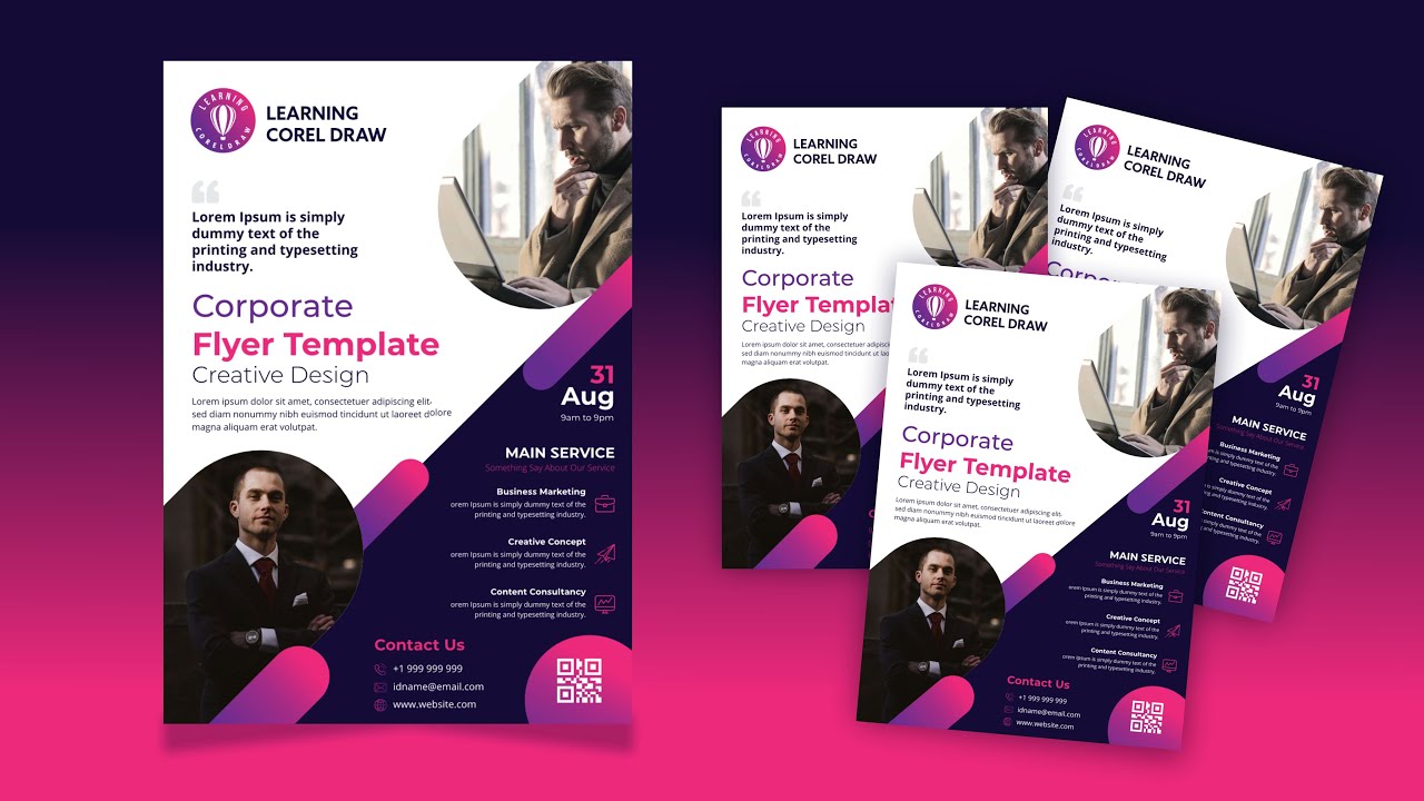EASY !! Design corporate flyer with corel draw