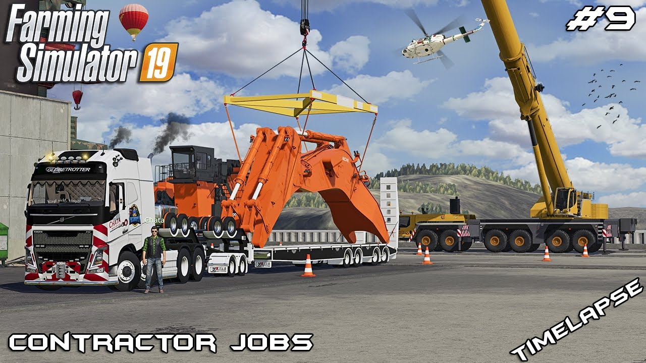Перевозка ЭКСКАВАТОРА по частям с CHATA | Работа подрядчика | Farming Simulator 19 | Эпизод 9