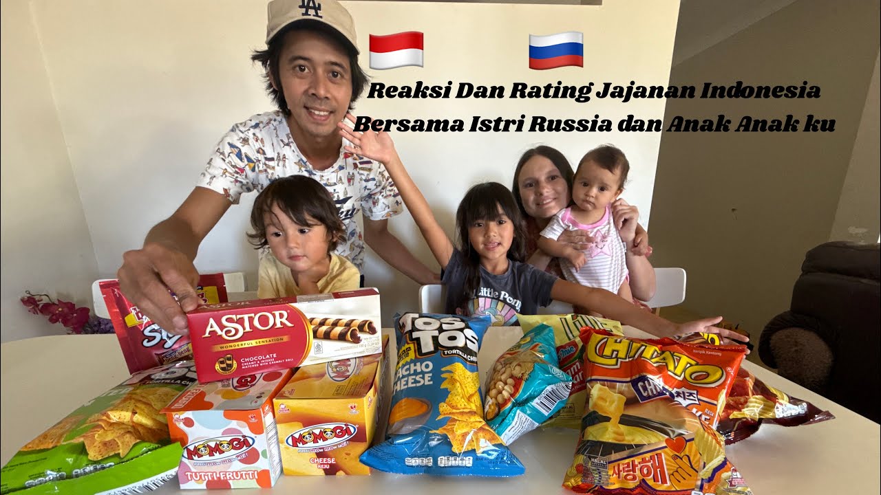 Reaksi Istri Russia dan Anak anak ku makan jajanan Indonesia 🇮🇩
