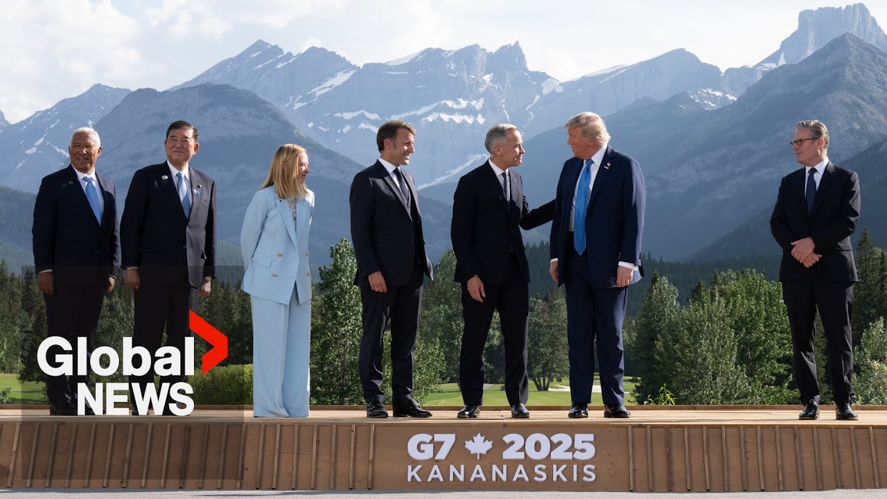G7 summit: World leaders pose for 