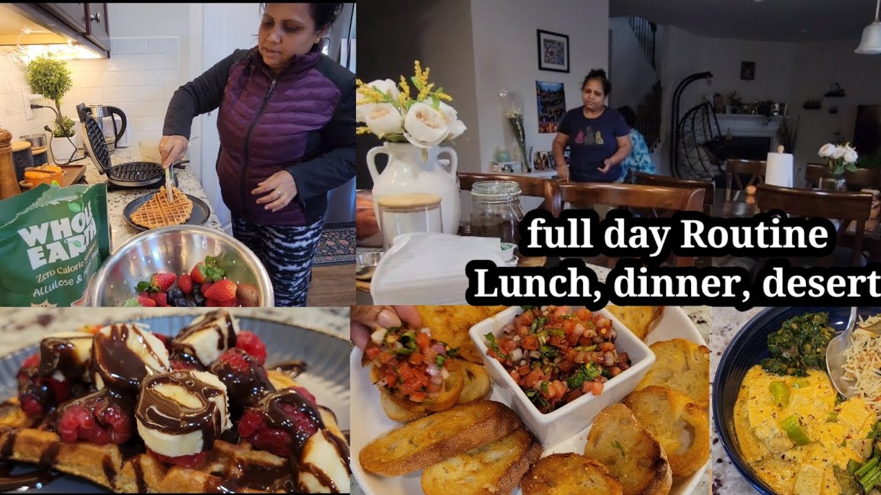Full day routine| tasty dessert to yummy starter & healthy lunch| Indian Mom in USA 