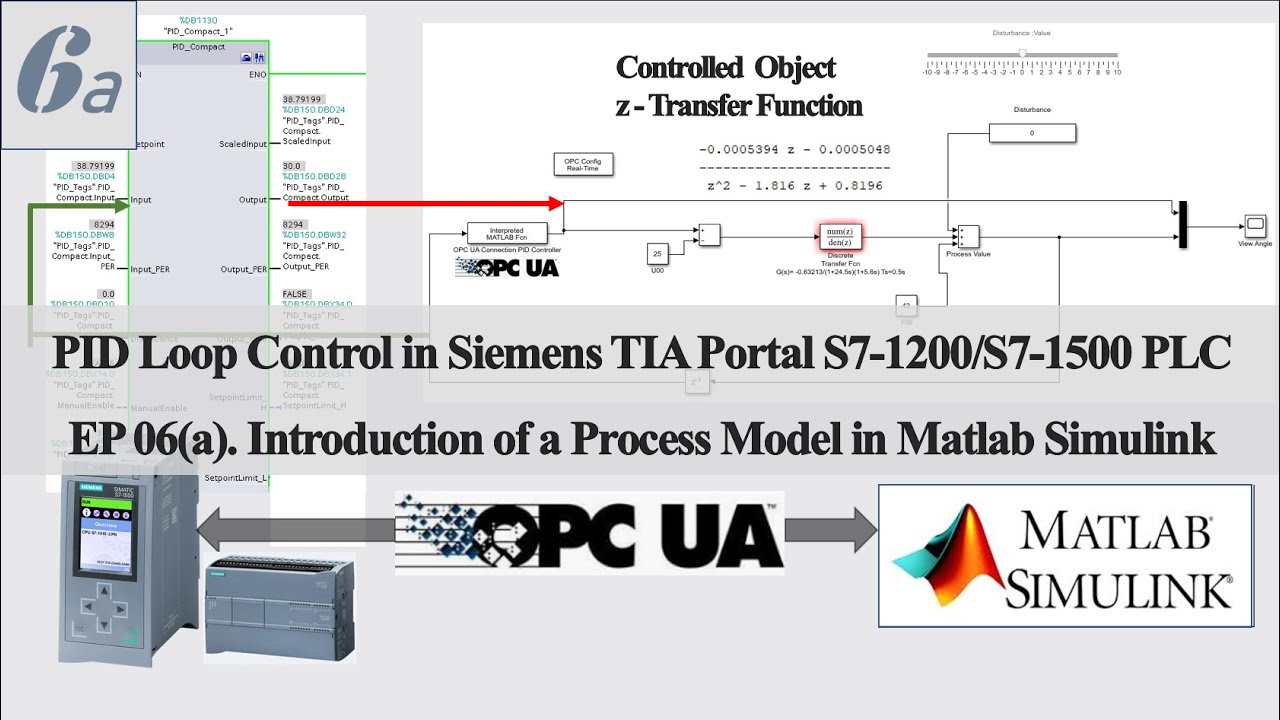 PID16 - Siemens PID06a - Introduction - PID Control a Process Model Running in Matlab Simulink