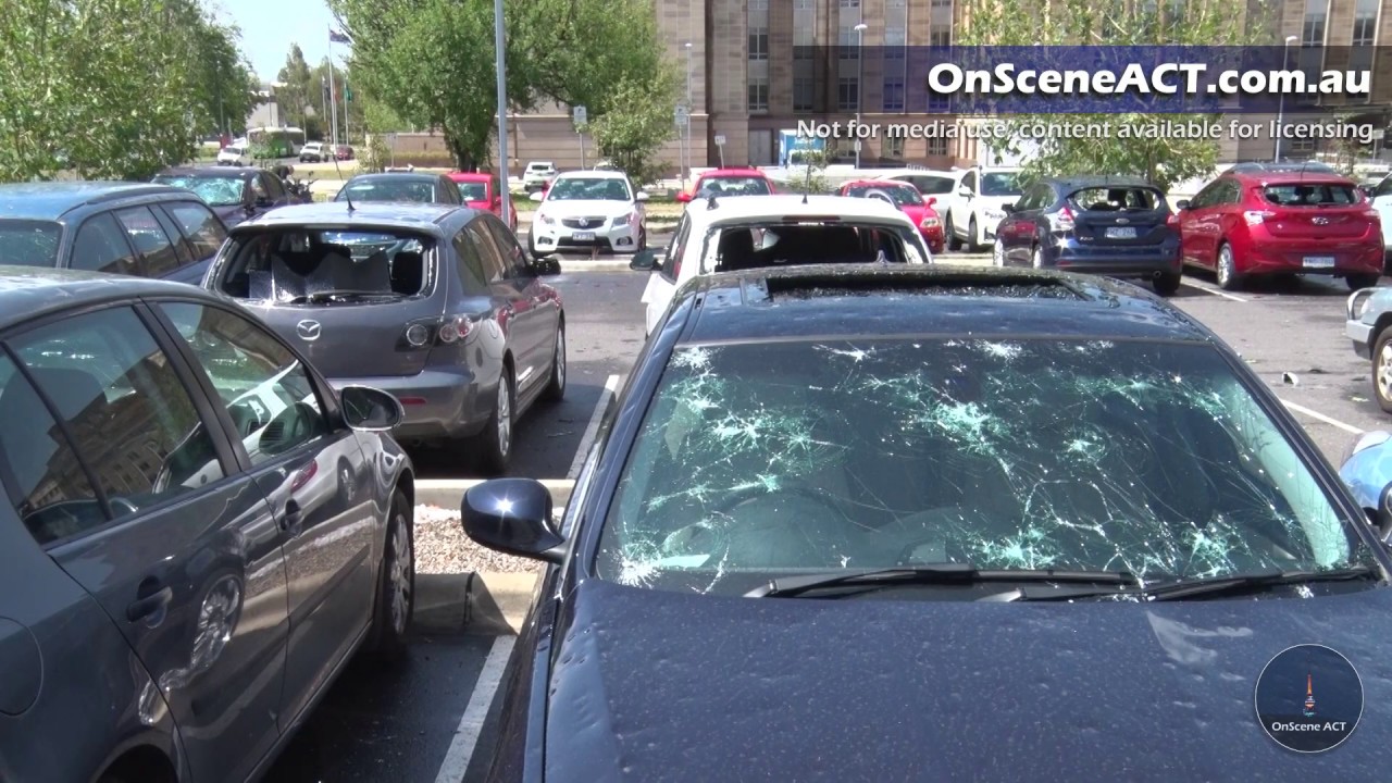 Millions of dollars worth of damage as a hail storm strikes the capital.