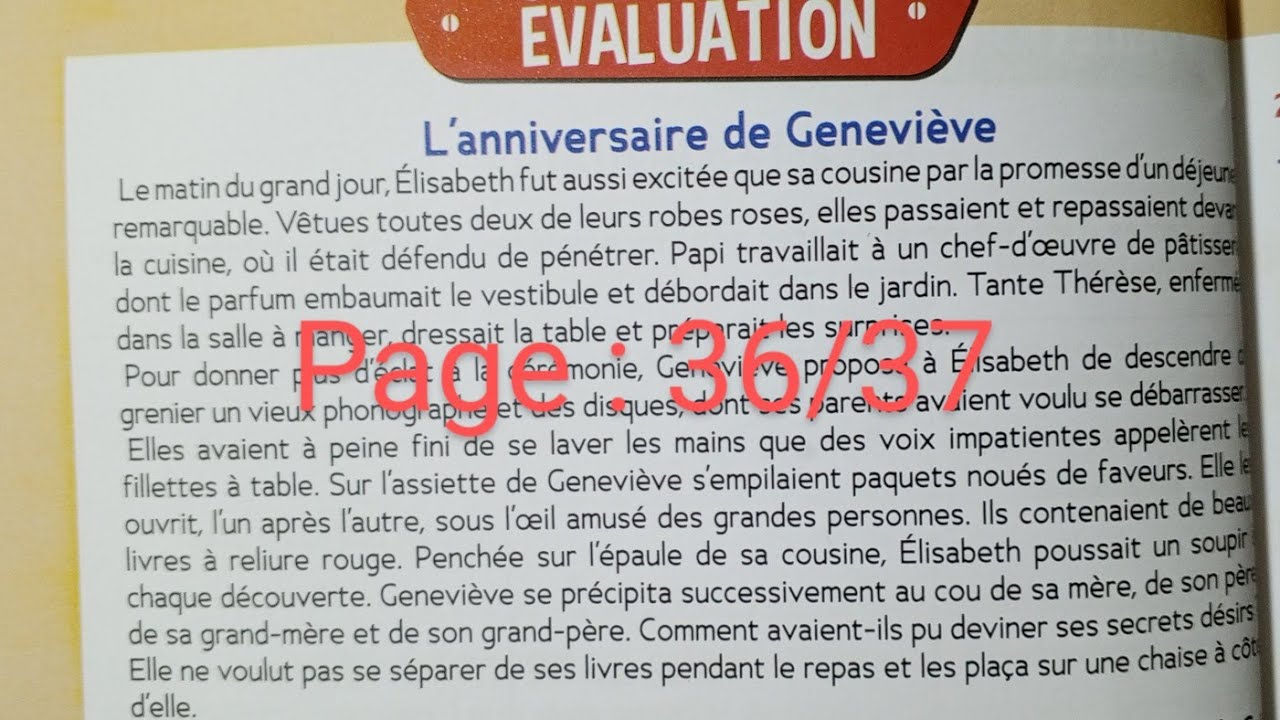 CM1: Évaluation page 36/37 . Le trésor des mots