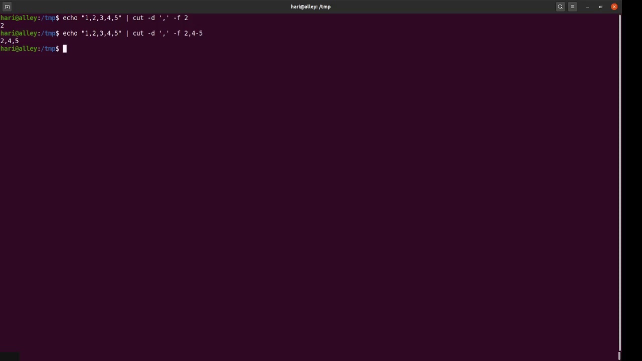 cut | Linux | Command Line