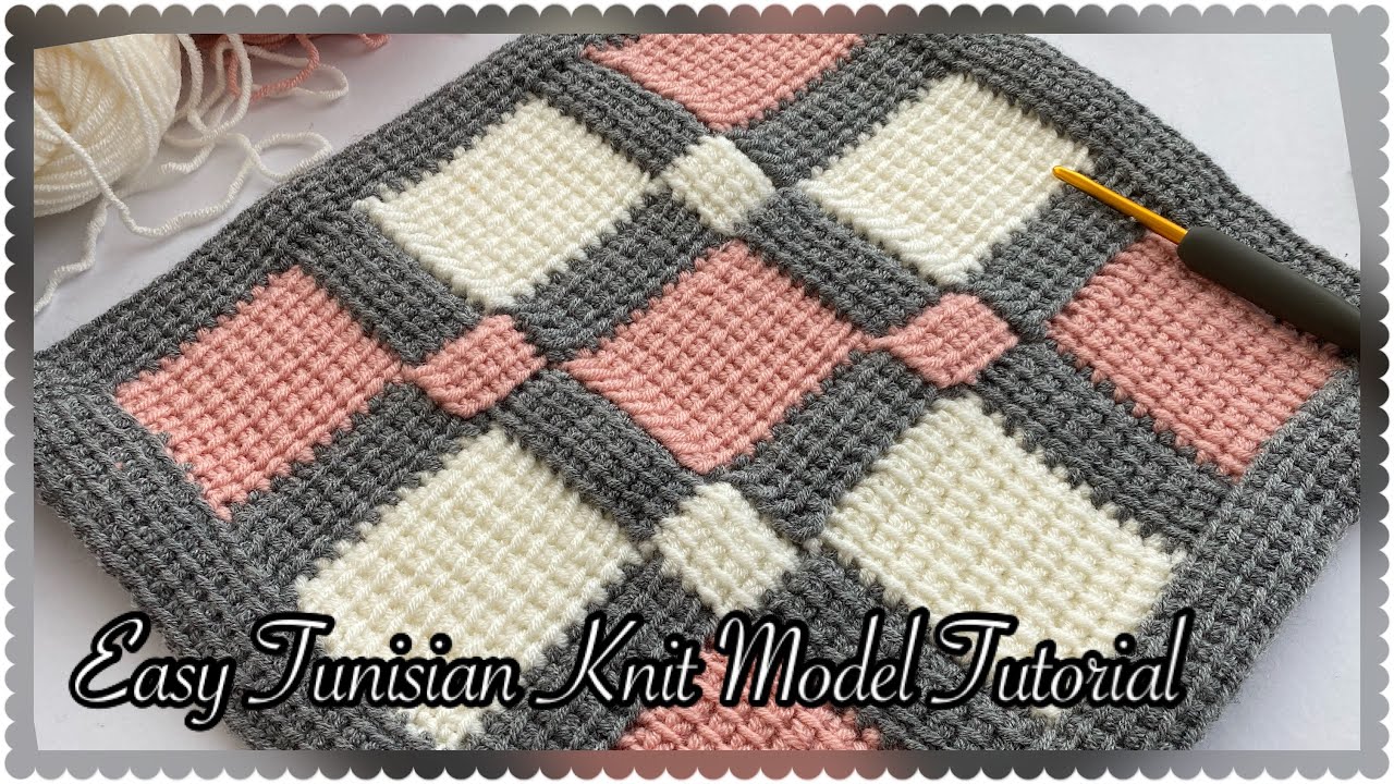 Beautiful Tunusian Crochet Knit Model -7-Tutorial /Çok Güzel Tunus Tığ İşi Örgü Modeli Yapımı