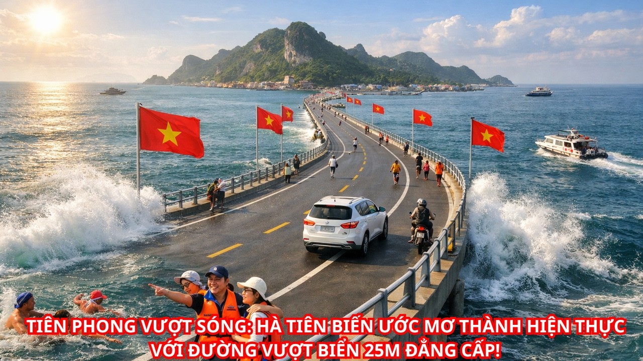 TIÊN PHONG VƯỢT SÓNG: HÀ TIÊN BIẾN ƯỚC MƠ THÀNH HIỆN THỰC VỚI ĐƯỜNG VƯỢT BIỂN 25M ĐẲNG CẤP!