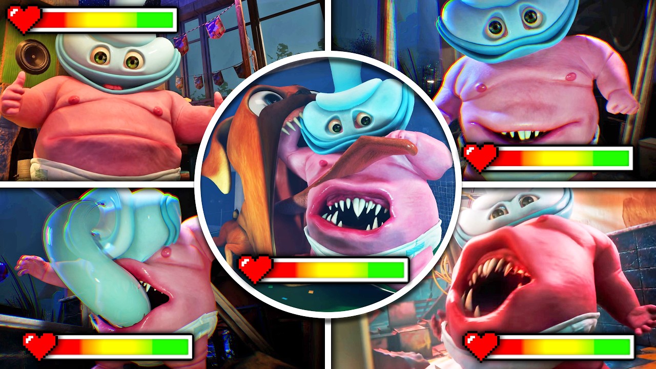 Dark Pals The 1st Floor - All BLINKY DRINKY Scenes With HEALTHBARS