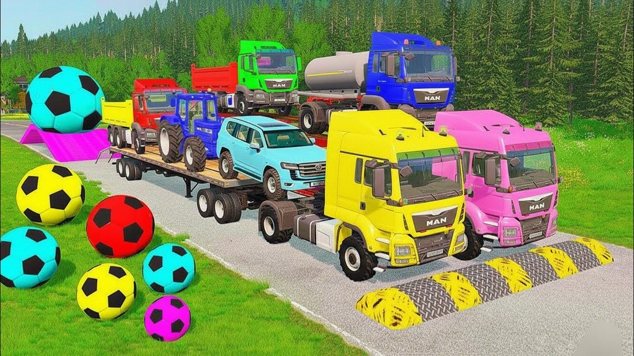 Flatbed Truck Mcqueen | Transportation with Truck - Pothole vs Car #17 - BeamNG.Drive