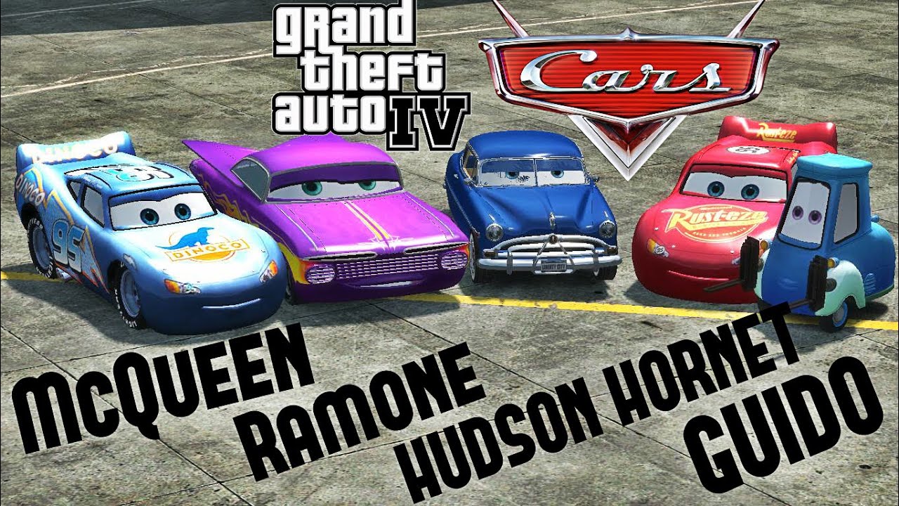 The Cars movie MIX: Lightning McQueen , Ramone ,Hudson Hornet ,Guido GTA IV