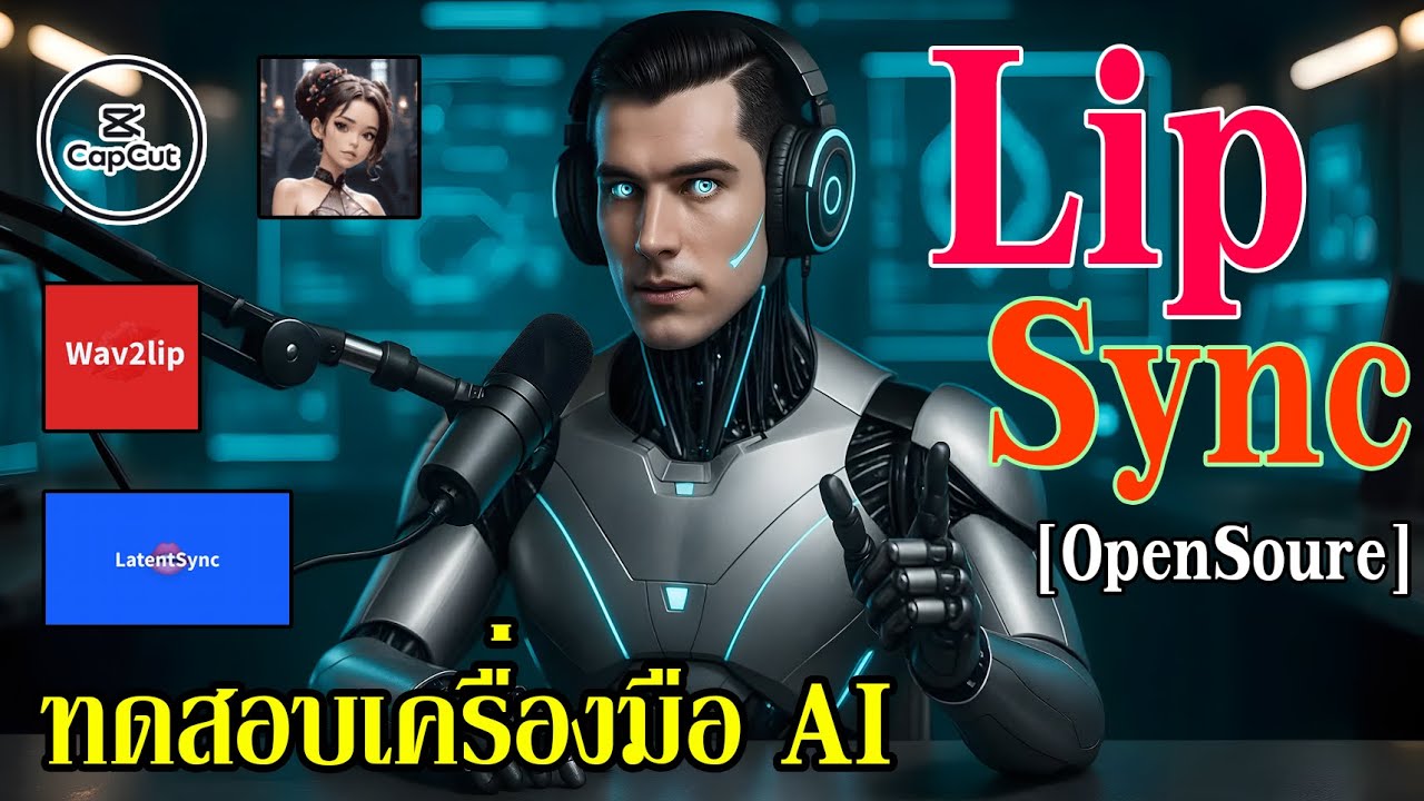 AI LipSync | ทดสอบเครื่องมือเอไอ LipSync 4 ตัว | แนะนำ OpenSource Hallo2, Wav2Lip ONNX,  LantentSync