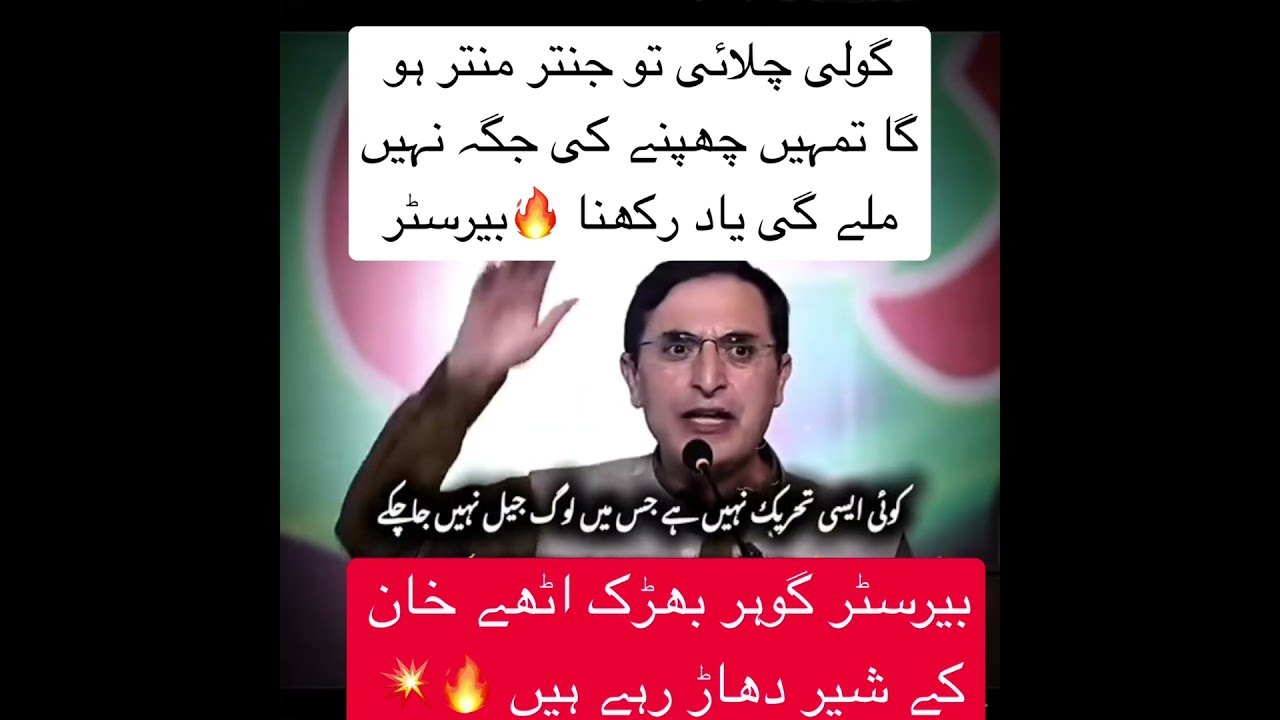 اس مرتبہ گولی نہیں چلے گی 🔥بیرسٹر گوہر علی |barrister ghour ali  | barrister ghour press conference