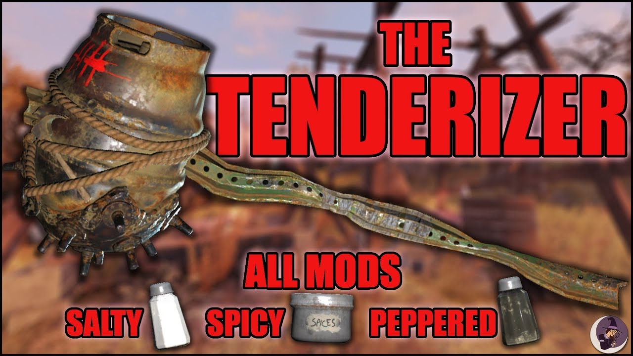 The Tenderizer | Grahm's Unique Weapon in Fallout 76 | All 3 Mods | Salty Spicy Peppered | Meat Week
