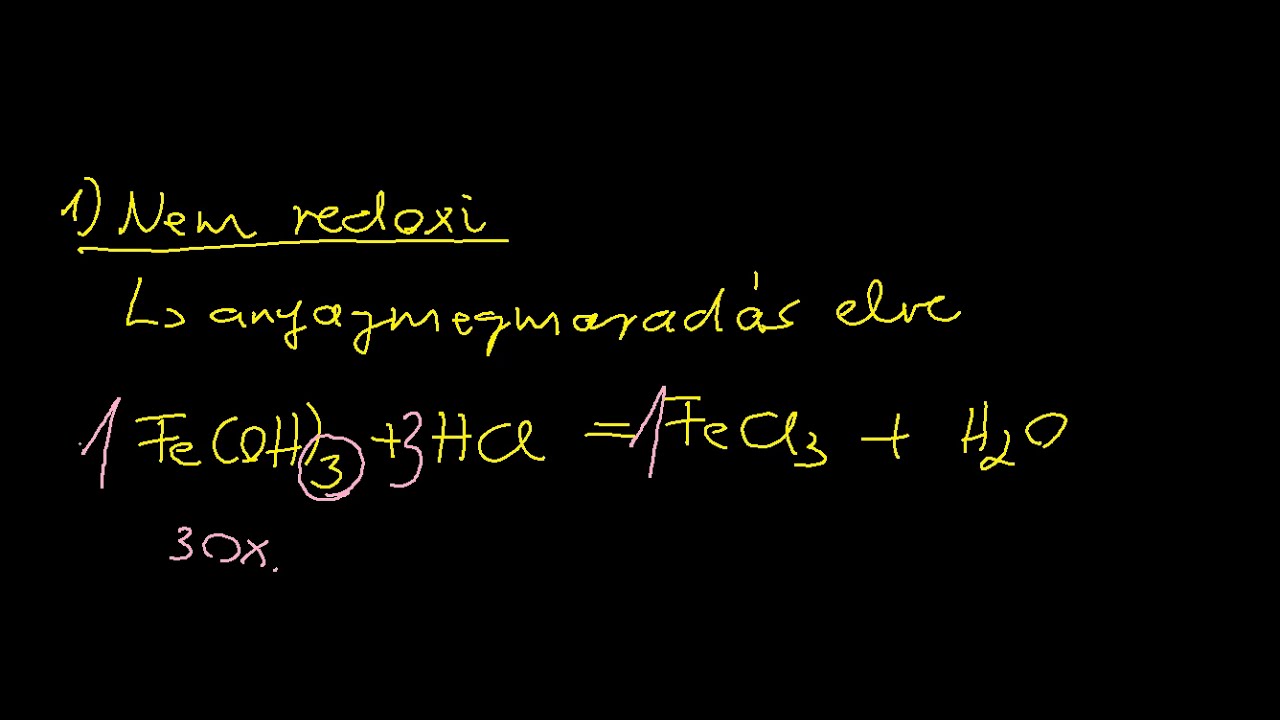 Egyenletrendezős óra 1.  rész (redoxi egyenletek)
