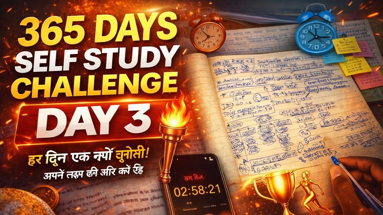365 Days Self Study Challenge | Day 3 🔥 | No Coaching, Only Discipline || #motivation #livestream 