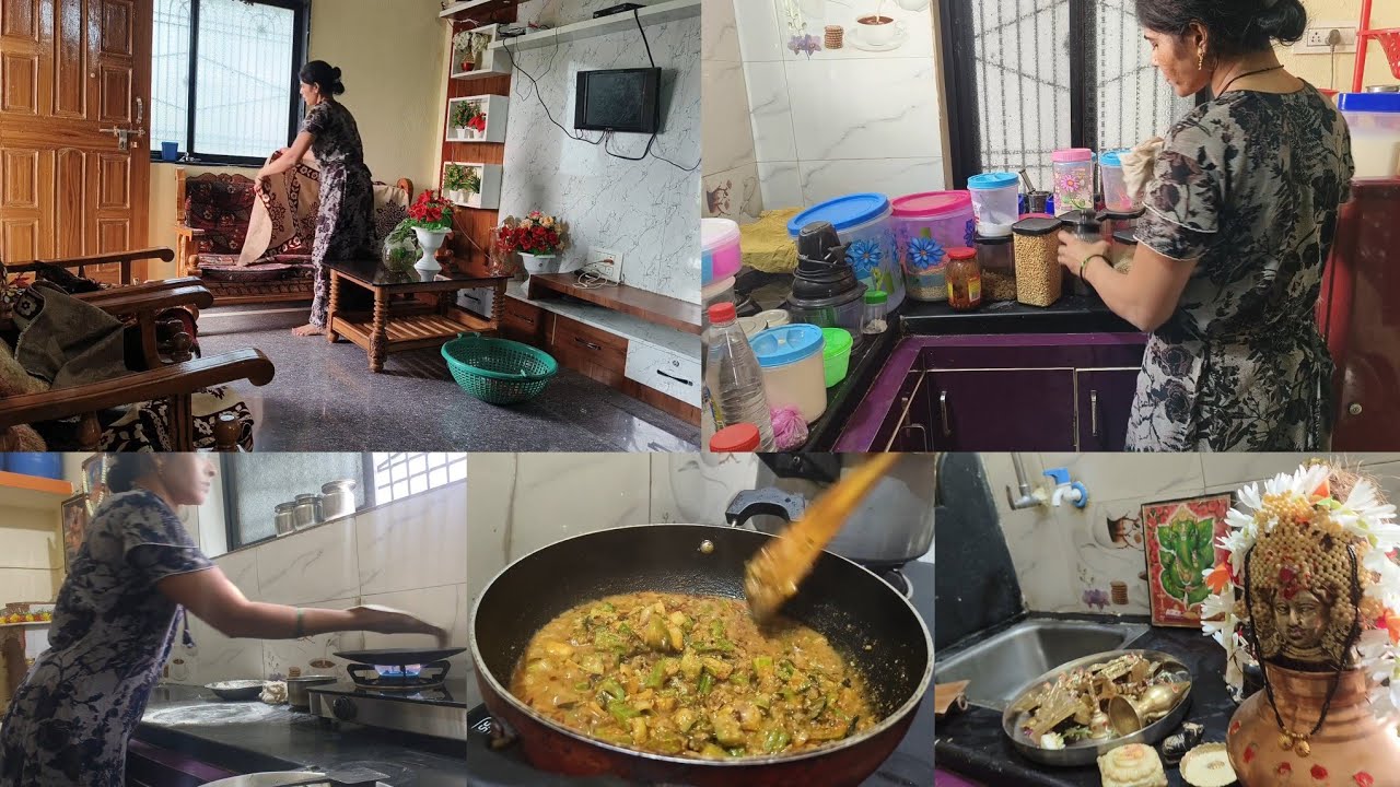 फायनली पूर्ण💒घरची साफसफाई झाली👍आता फक्त कपड्यांचं//श्रीसत्यनारायण🌺🌺पूजेची तयारी सुरू