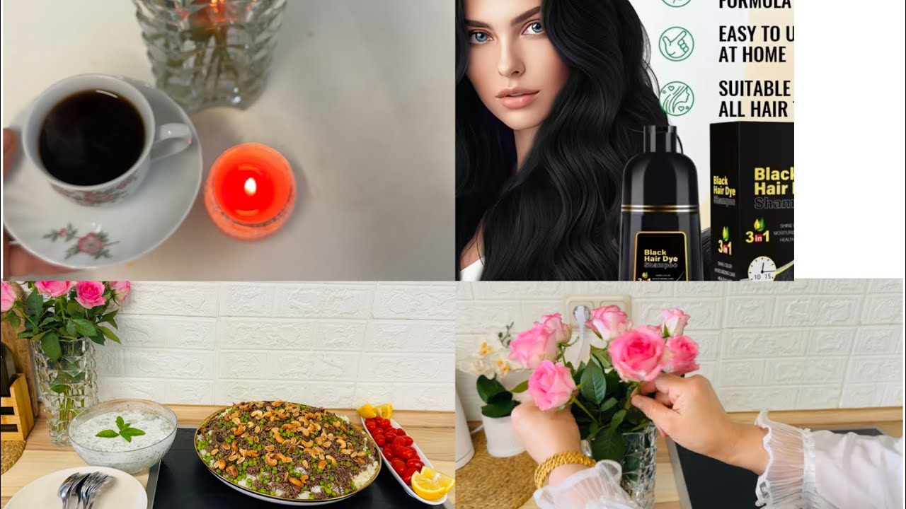 ‏شاركتكم صبغة شعر🙋🏻‍♀️ ثلاثة بواحد أطيب وأسهل الطبخة بازلاء 🍛