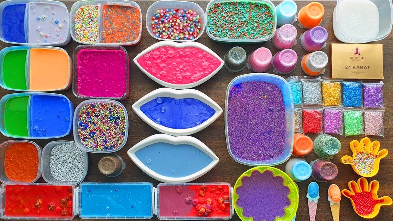 Satisfying Slime Smoothie - Mixing old Slime and More and Slushie Beads