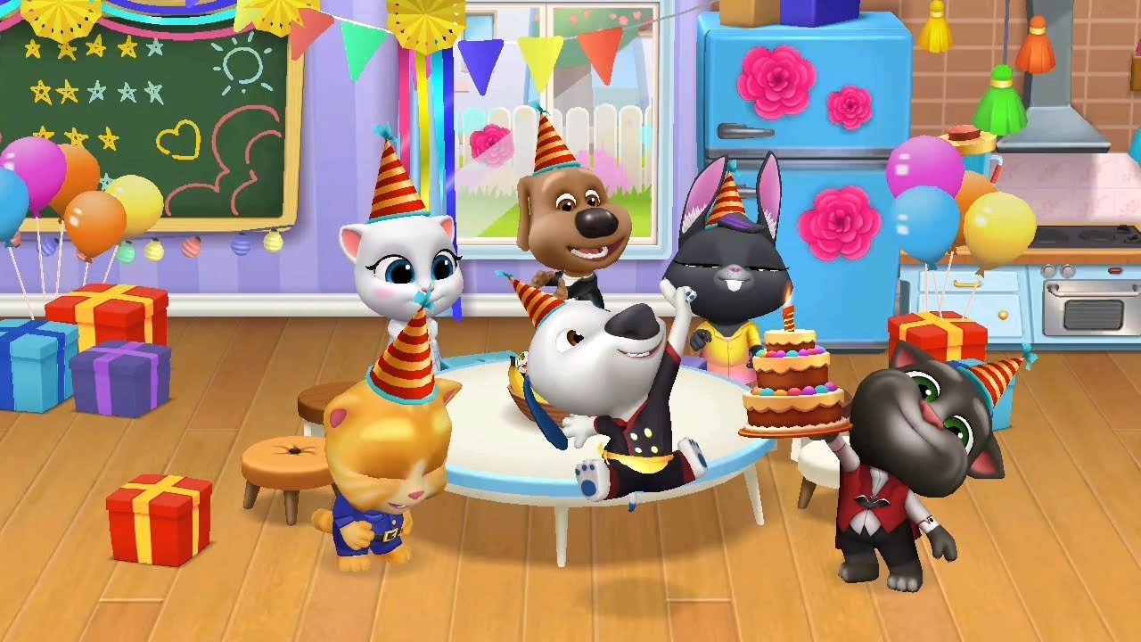 BIRTHDAY CELEBRATION - My Talking Tom Friends (iOS, Android) Gameplay Walkthrough (Outfit7)