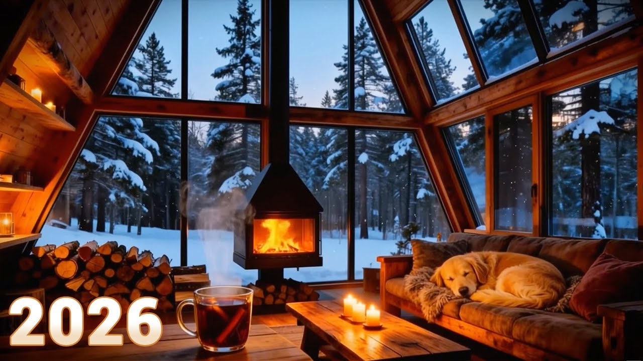 2026 Cozy Fireplace | Warm Holiday Ambience & Relaxing Crackling Fire