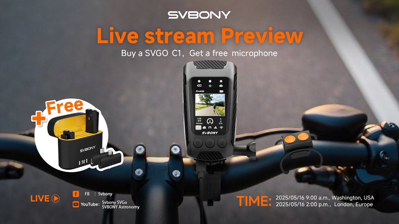 Svbony SVGO C1 Cycling Camera Live Stream - Watch & Get Exclusive Gifts
