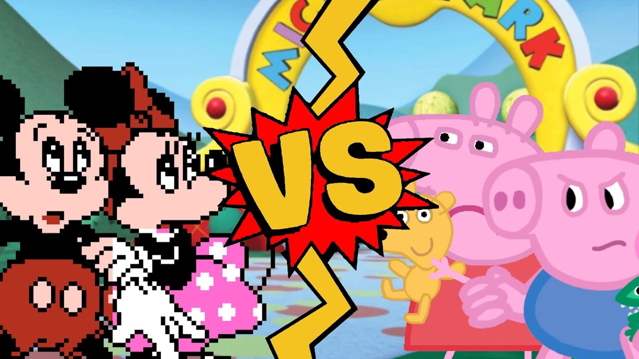 M.U.G.E.N. Battles | Mickey Mouse/Minnie Mouse vs Peppa Pig/George Pig | Disney vs Peppa Pig