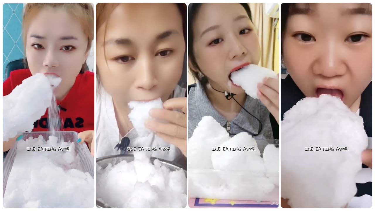 [ASMR] FREEZER FROST EATING & ICE MUKBANG & is å spise 🤍& Eis essen & jedenje leda & HARD ICE 😍🤍4