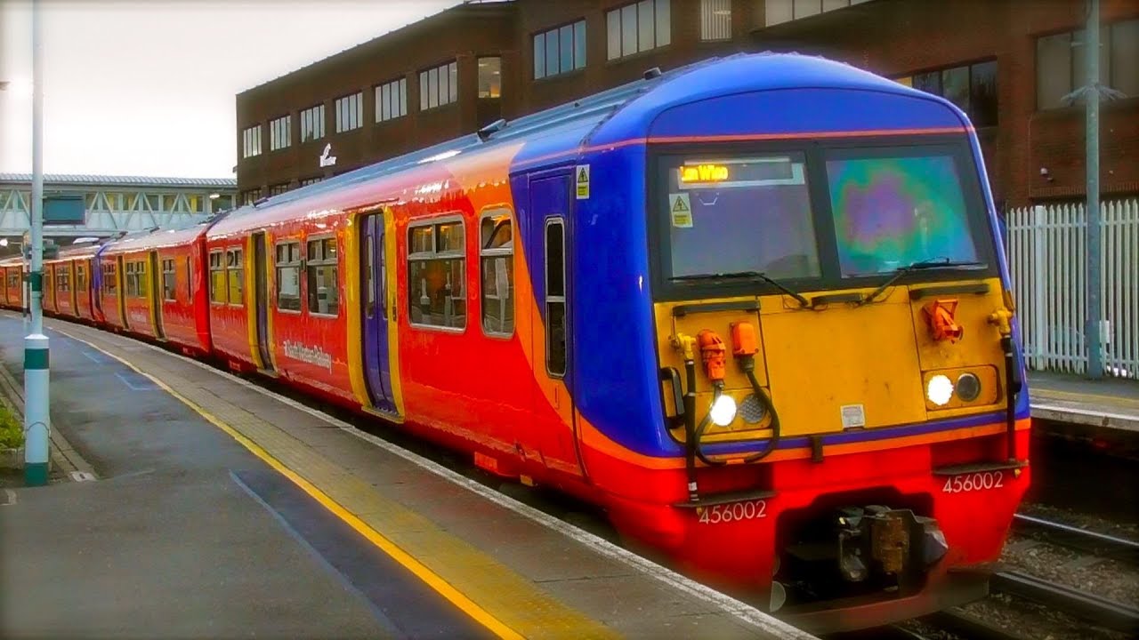SWR Class 456/455 - 456002 + 455918 + 455860 10 Car Departs Dorking For London Waterloo