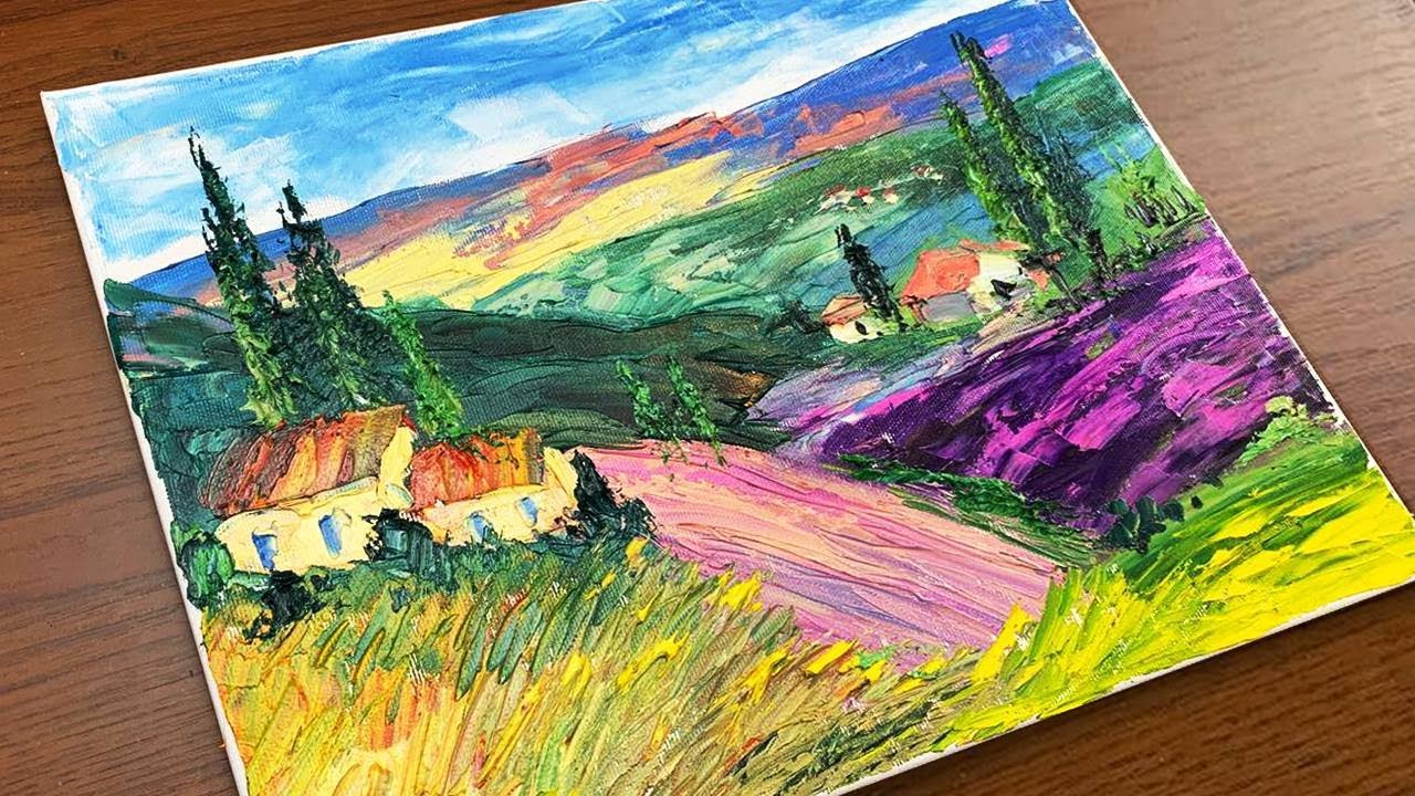 Drawing Process with Knife Only / Acrylic Hamburg Painting