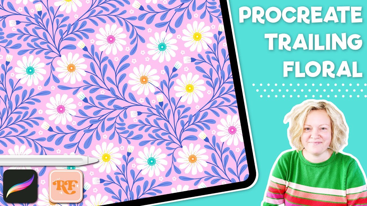 Seamless Daisy Pattern in Procreate 🌸 | Diamond Method (Trailing Floral Canvas 6)