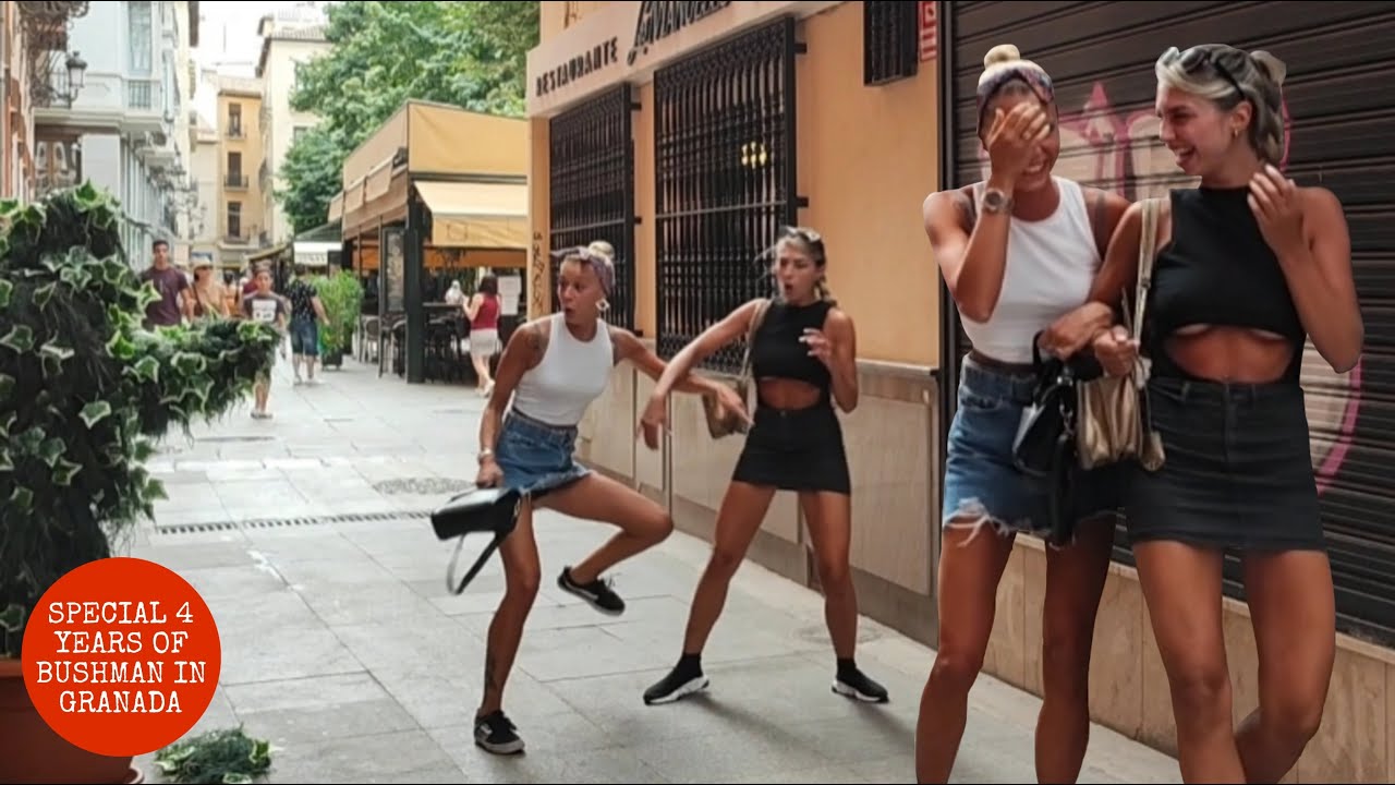 #Bushman_prank in Granada city Part 12. funniest reactions. statue prank