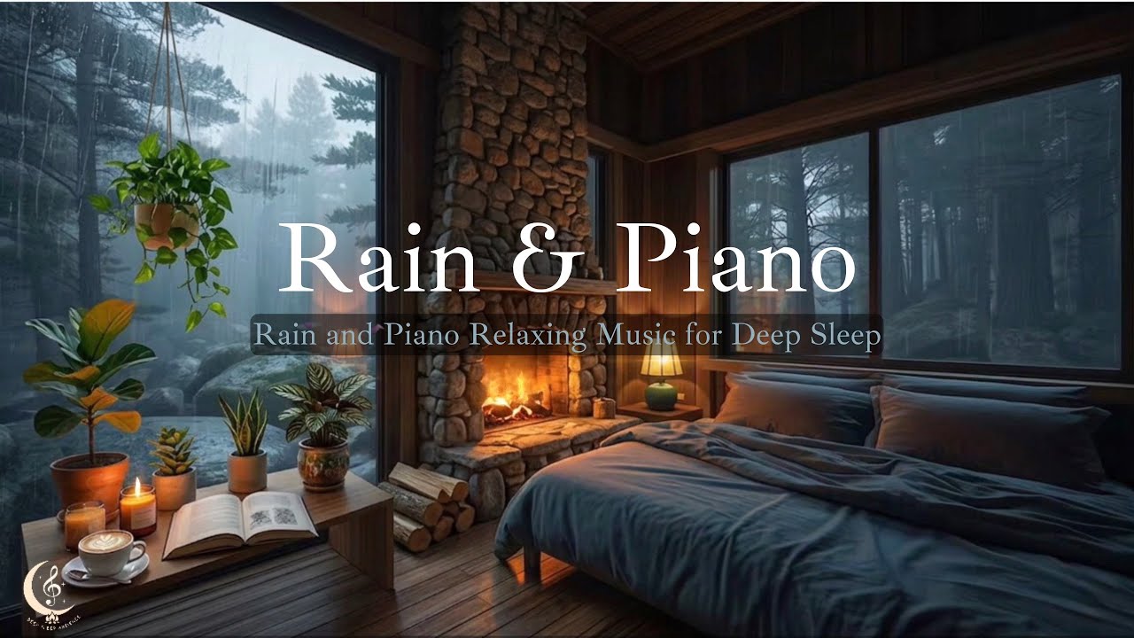 Relaxing Sleep Music with Rain Sounds - Peaceful Music in the Warm Bedroom, Stress Relief