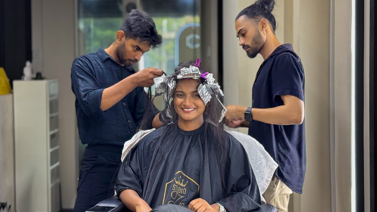 කාටවත් නොකියා කොණ්ඩේ color කළා 👩‍🦰🎀