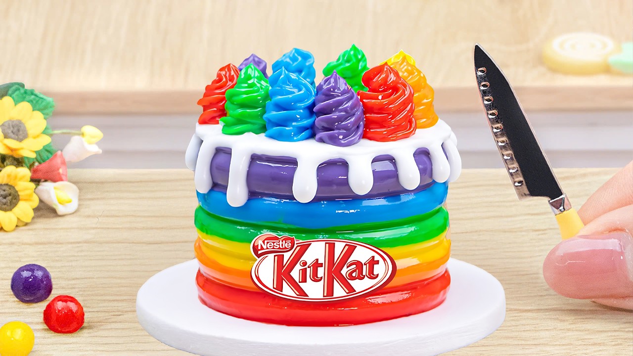 Mini Rainbow Cake Recipe With Chocolate 🍫🌈 Satisfying Mini Cake Challenge & ASMR Dessert