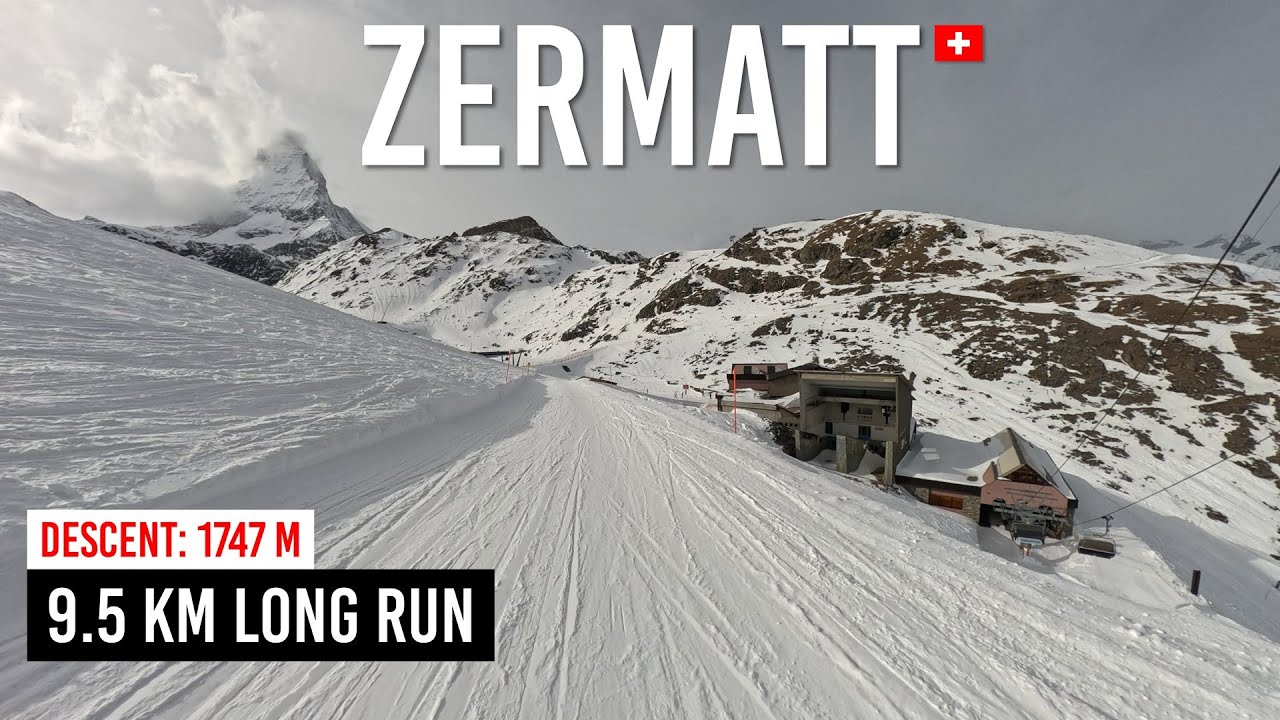 9.5 Km Long Run from FURGGSATTEL (3365m) to ZERMATT (1618m) in Cervinia Zermatt