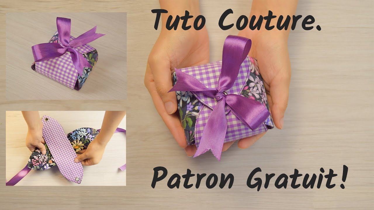 Comment coudre une boîte à cadeau en tissu - Patron Gratuit - Couture Facile Mimi