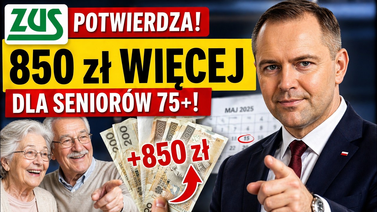 ZUS potwierdza: Seniorzy 75+ otrzymają 850 zł więcej &ndash; sprawdź datę wypłaty
