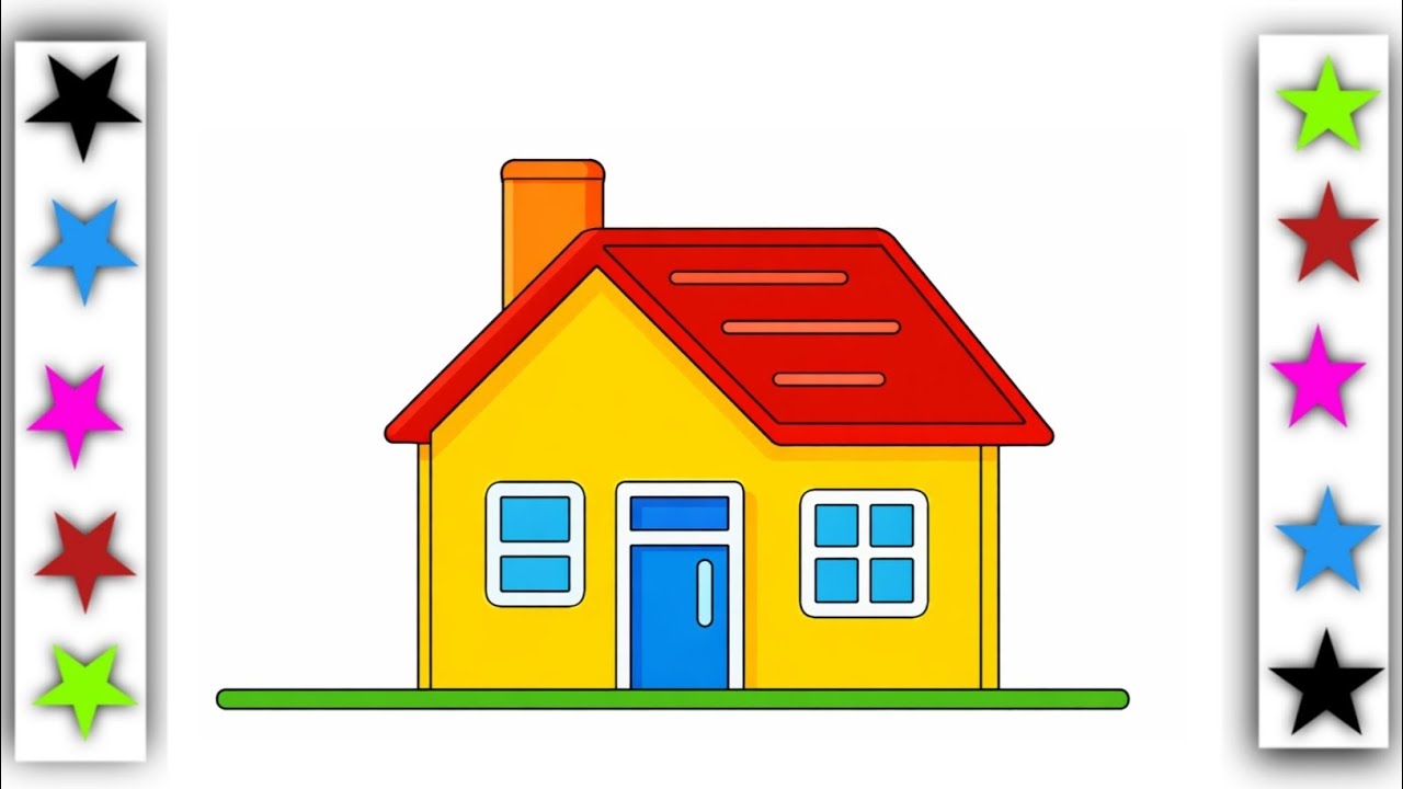 How to draw a house || house drawing easy || ghar ka drawing kaise banate hain. || #housedrawing